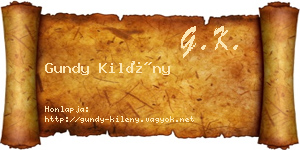Gundy Kilény névjegykártya